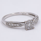 Anello vintage in oro 14k bianco e diamanti (0.20ctw), anni '60