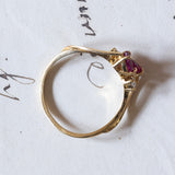 Vintage 18K gold ring with rubies and diamonds, 1970s