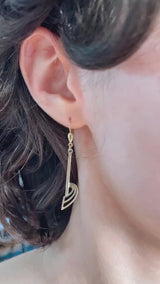 Boucles d'oreilles pendantes vintage en or 8 carats, 70