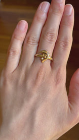 Винтажное кольцо с дельфином из 8-каратного золота, 80-е годы