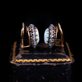 Vintage-Ohrringe aus 18 Karat Gold, Silber, Harlequin-Opalen und Diamanten (insgesamt ca. 1.20 ct), 50er Jahre