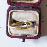 Vintage ring in 18K gold with ruby and diamonds, 1960s