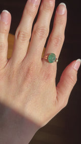 🐍 Vintage 14K gold solitaire with emerald, 40s / 50s