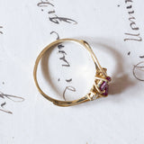 Vintage 18K gold ring with rubies and diamonds, 1970s