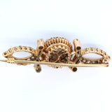 18k gold brooch with diamond rosettes, 1950s