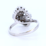 18k white gold ring with huit huit cut diamonds, 40s