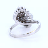 Ring aus 18 Karat Weißgold mit Diamanten im Huit-Huit-Schliff, 40er Jahre
