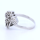 18k white gold ring with huit huit cut diamonds, 40s