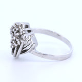 Ring aus 18 Karat Weißgold mit Diamanten im Huit-Huit-Schliff, 40er Jahre