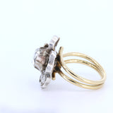 Ring aus 18 Karat Gold und Silber mit Diamanten im Rosettenschliff, 30er Jahre
