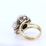 Ring aus 18 Karat Gold und Silber mit Diamanten im Rosettenschliff, 30er Jahre