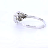 Art Deco solitaire in 18K white gold with old mine cut diamonds of approx. 0.50ct, 30s