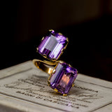 Vintage 18 Karat Goldring mit Amethysten, 50er Jahre - Antichità Galliera