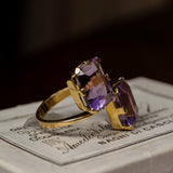 Vintage 18 Karat Goldring mit Amethysten, 50er Jahre - Antichità Galliera
