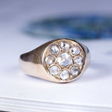 Antiker Chevalier-Ring aus 18 Karat Gold mit Diamanten im Pink Coroné-Schliff, 30er / 40er Jahre - Antichità Galliera