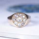 Antiker Chevalier-Ring aus 18 Karat Gold mit Diamanten im Pink Coroné-Schliff, 30er / 40er Jahre - Antichità Galliera