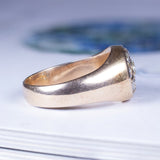 Antiker Chevalier-Ring aus 18 Karat Gold mit Diamanten im Pink Coroné-Schliff, 30er / 40er Jahre - Antichità Galliera