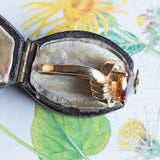 Винтажное кольцо из 14-каратного золота с желтым топазом и бриллиантами, 70-е годы