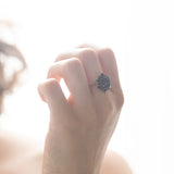 Vintage 8K gold ring with garnets, 50s