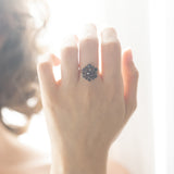 Vintage 8K gold ring with garnets, 50s