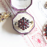 Vintage 8K gold ring with garnets, 50s