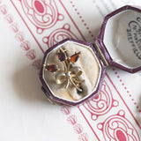 Vintage 8K gold brooch with garnets, 50s