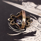 Antique ring in 18K gold and silver, with amethyst and rosettes, early 900s - Antichità Galliera