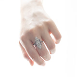 Art Deco Ring aus 14K Gold und Silber mit Diamanten (ca.1.30ctw) und Rubinen, 30er