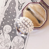 Vintage 14K white gold ring with brilliant cut diamonds (approx. 2.20ctw), 60s / 70s