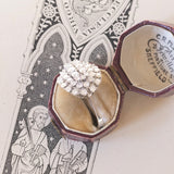 Vintage 14K white gold ring with brilliant cut diamonds (approx. 2.20ctw), 60s / 70s