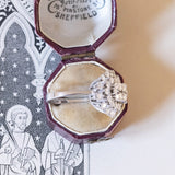 Vintage 14K white gold ring with brilliant cut diamonds (approx. 2.20ctw), 60s / 70s
