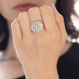 Vintage 14K white gold ring with brilliant cut diamonds (approx. 2.20ctw), 60s / 70s