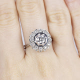 Vintage 18K white gold diamond ring, 50s - Antichità Galliera