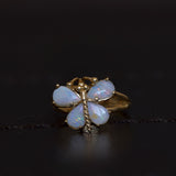 Vintage 14K gold ring with opals, 60s