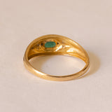 Anello a fascia in oro 18K con smeraldo, anni '60/'70