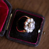 Antique daisy ring with pink coroné cut diamonds (approx. 3ctw), early 900s