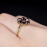 Vintage 18K gold ring with garnets, 50s - Antichità Galliera