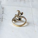 Vintage ring in 18K gold, diamonds and sapphires, 50s