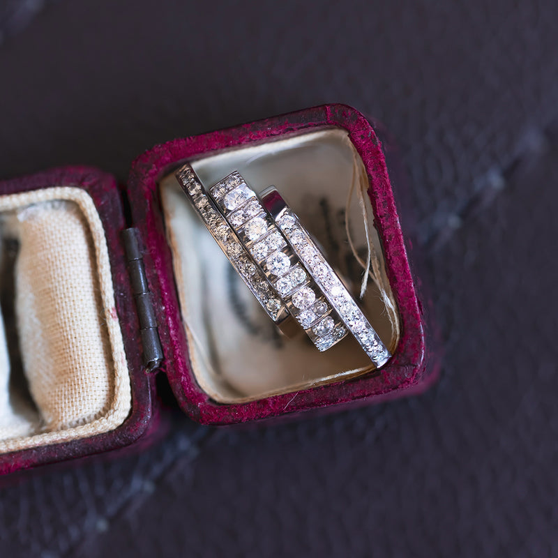 Bague articulée Gianni Carità en or blanc 18 carats avec diamants taille brillant