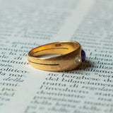 Vintage "Gypsy" Ring aus 18 Karat Gold mit Saphir und Diamanten, 50er / 60er Jahre