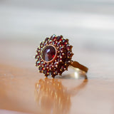 Vintage 18K gold ring with garnets, 50s - Antichità Galliera