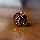 Vintage 18K gold ring with garnets, 50s - Antichità Galliera