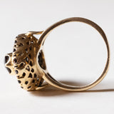 Vintage 18K gold ring with garnets, 60s