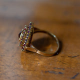 Vintage 18K gold ring with garnets, 50s - Antichità Galliera