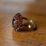 Vintage 18K gold ring with garnets, 50s - Antichità Galliera