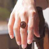 Vintage 18 Karat Gold Ring mit Granaten, 50er Jahre - Antichità Galliera