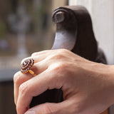 Vintage 18 Karat Gold Ring mit Granaten, 50er Jahre - Antichità Galliera
