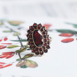 Vintage 8K gold ring with garnets, 50s