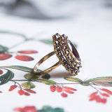 Vintage 8K gold ring with garnets, 50s