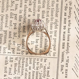 Vintage 14K Weißgold Gänseblümchenring mit Rubin (ca. 0.85ct) und Diamanten (1.2ctw ca.), 60er Jahre